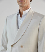 Ecru double-breasted suit