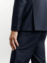 Navy double-breasted suit