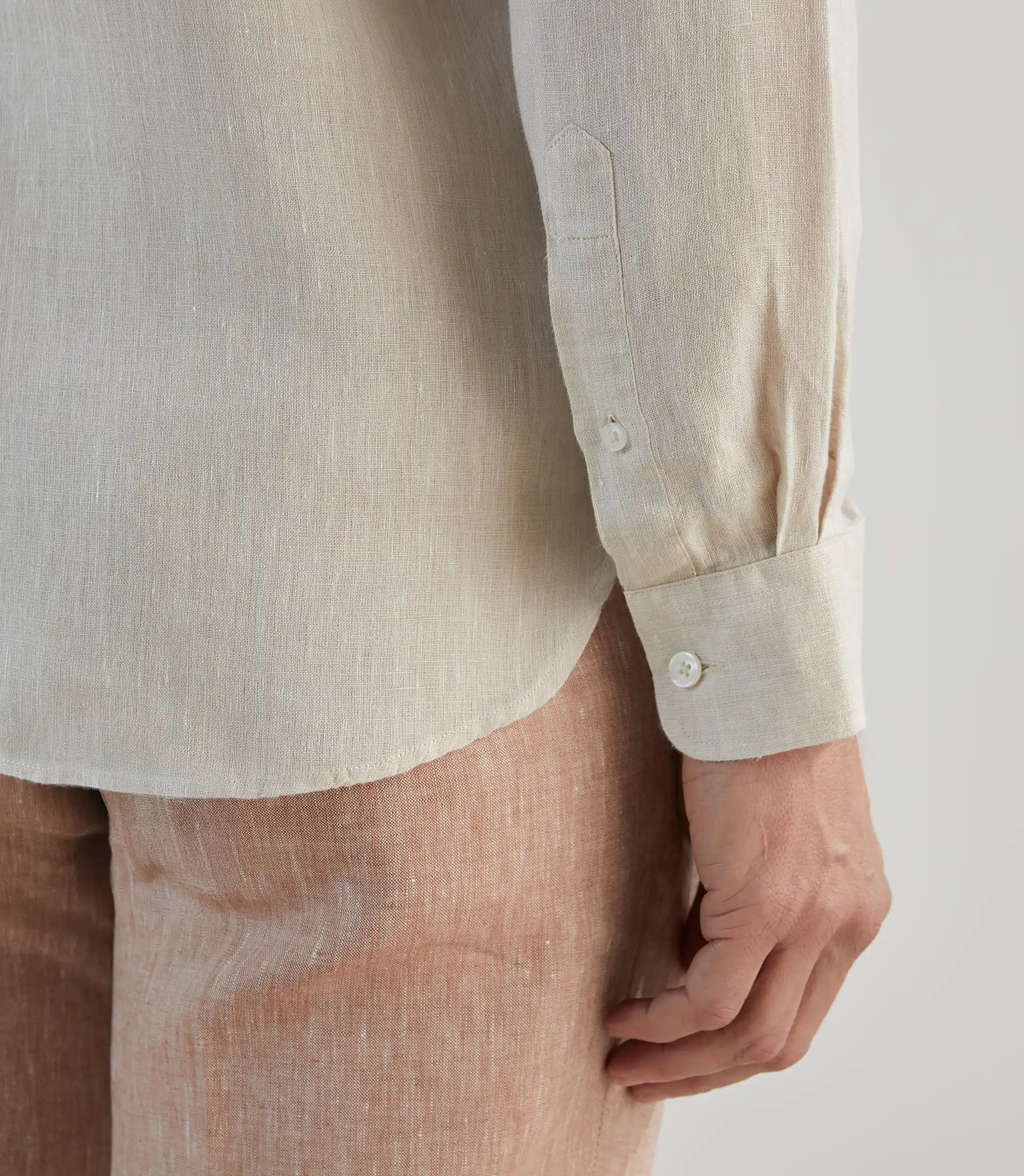 Chemise 100% lin beige - IZAC