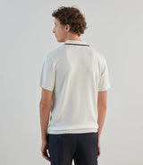 Polo col ouvert en maille écru - IZAC