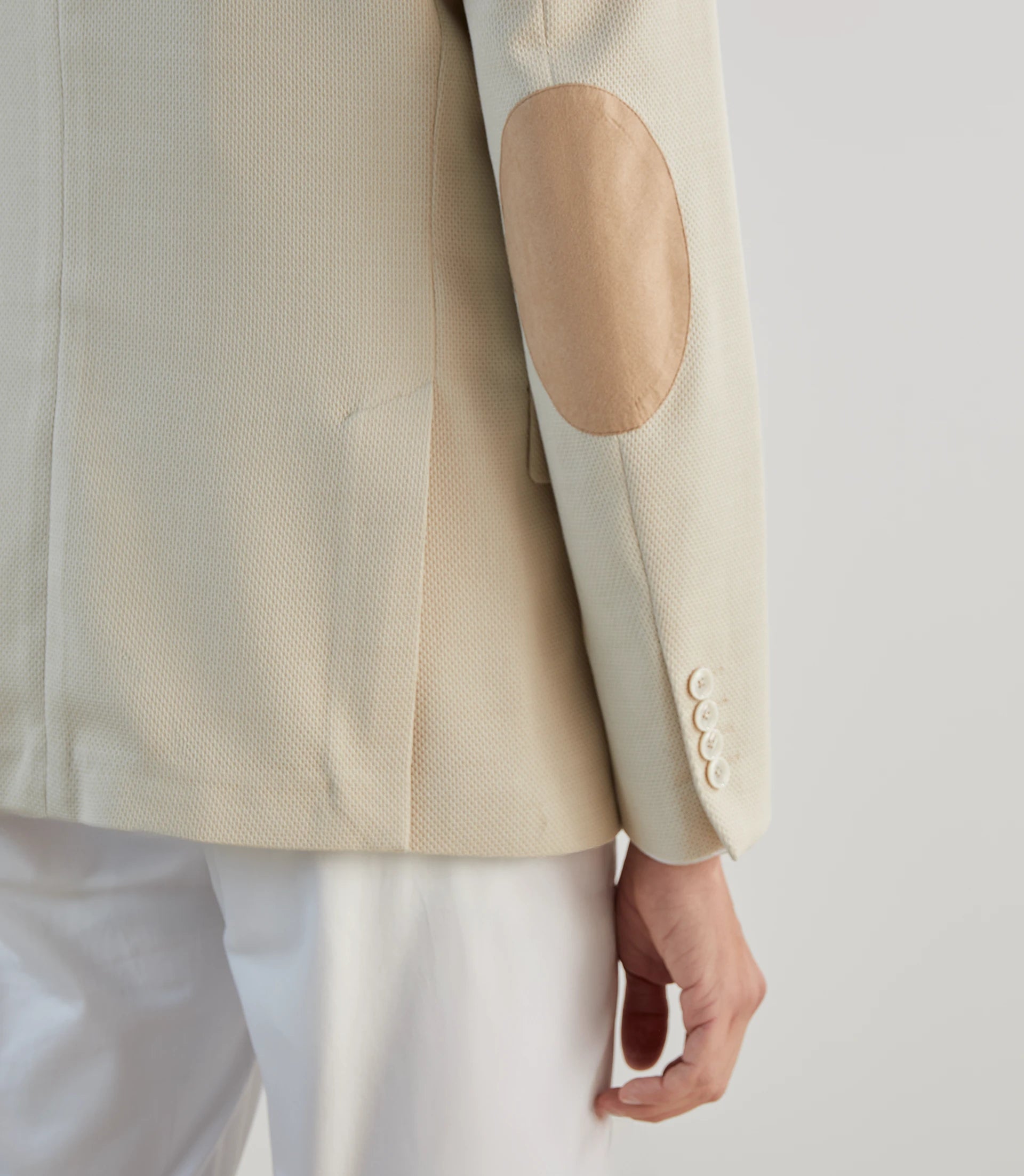 Veste casual en tissu armuré écru - IZAC