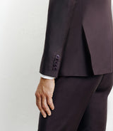 2-button suit, majority burgundy wool f