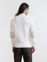 Pull col montant demi zippé écru
