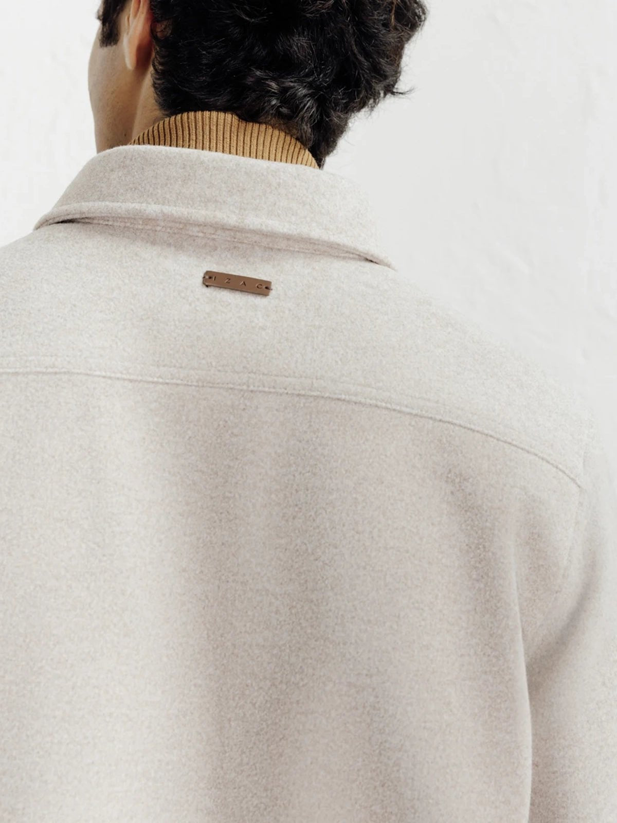 Veste casual col chemise beige