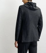 Dark grey hooded city jacket
