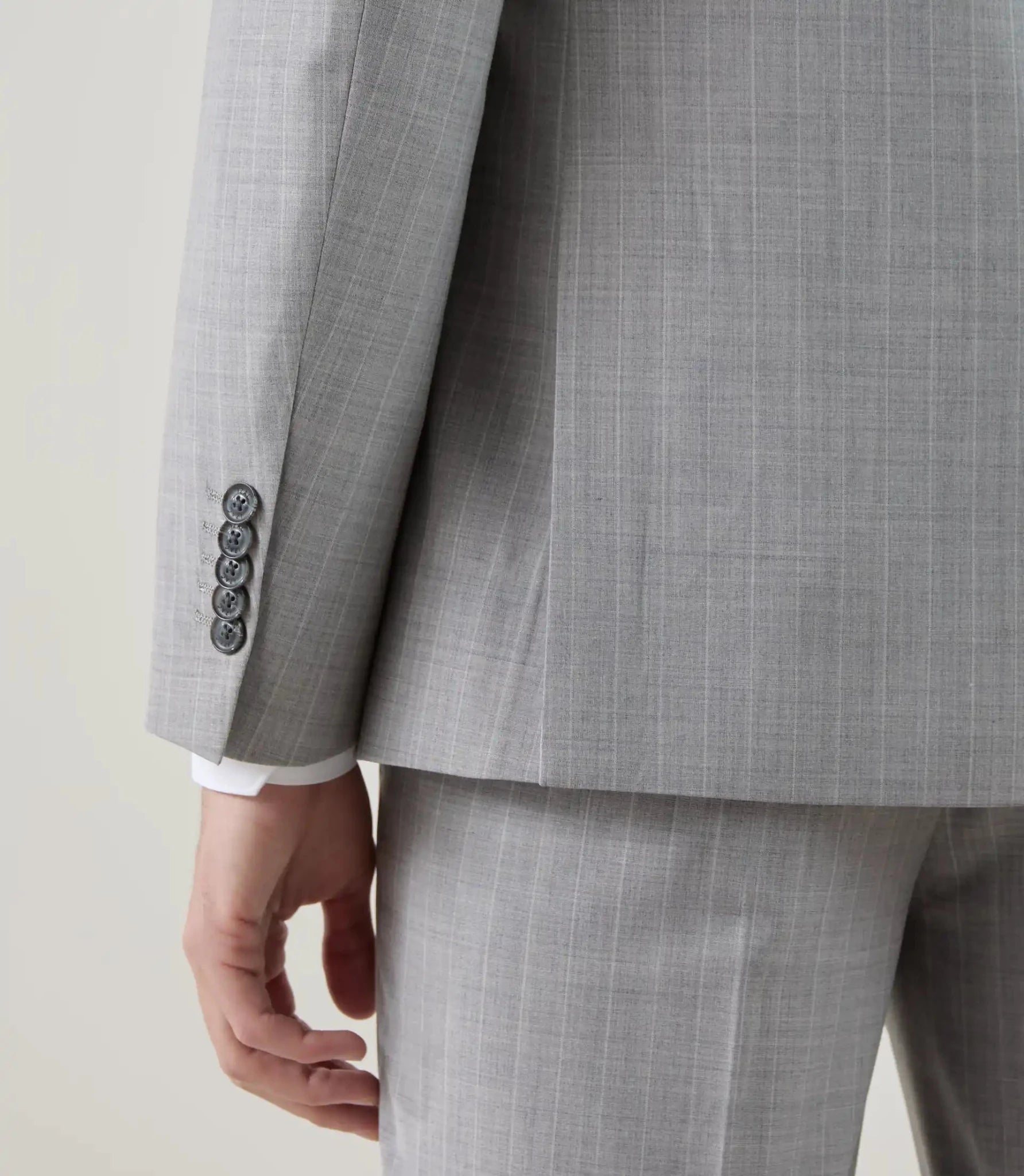 Costume croisé en laine mélangée gris - IZAC