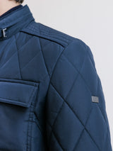 Navy high collar jacket
