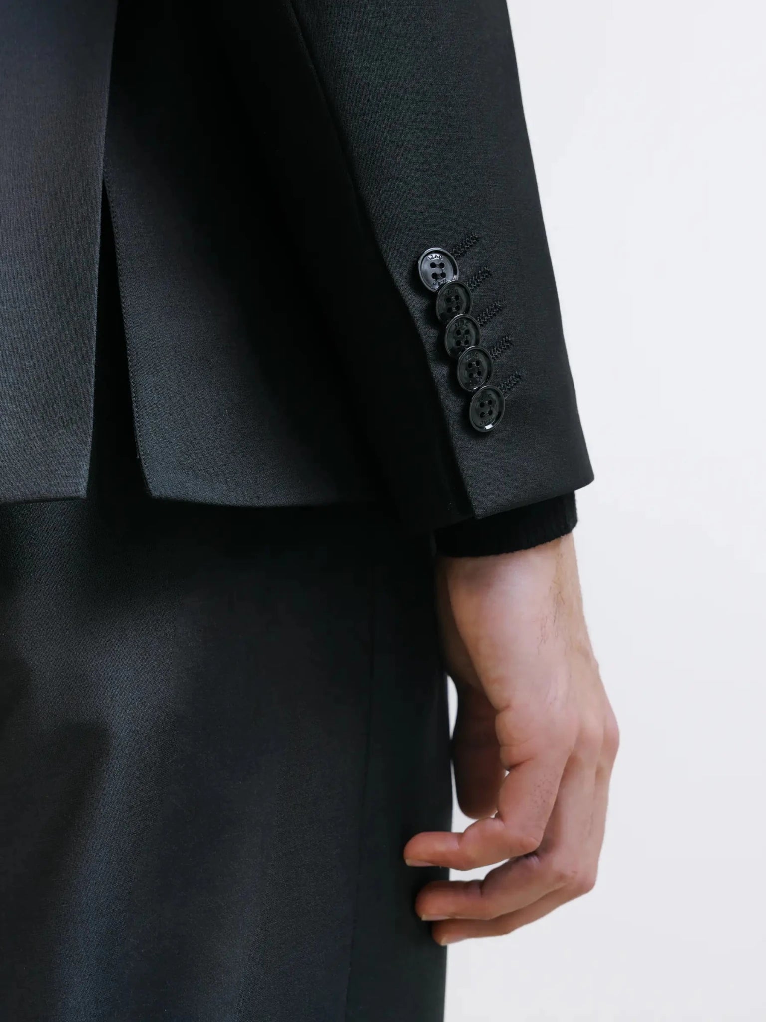 Black double-breasted suit