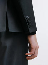 Black double-breasted suit