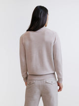 Pull col roulé en laine mérinos beige