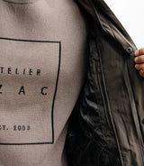 Blouson col chemise taupe