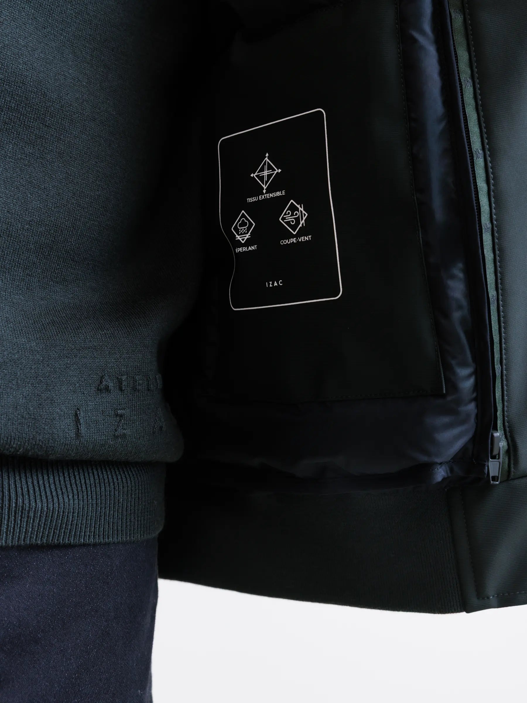 Blouson col montant kaki