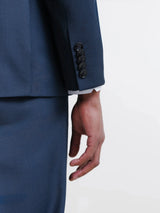 2-button suit, majority wool, blue