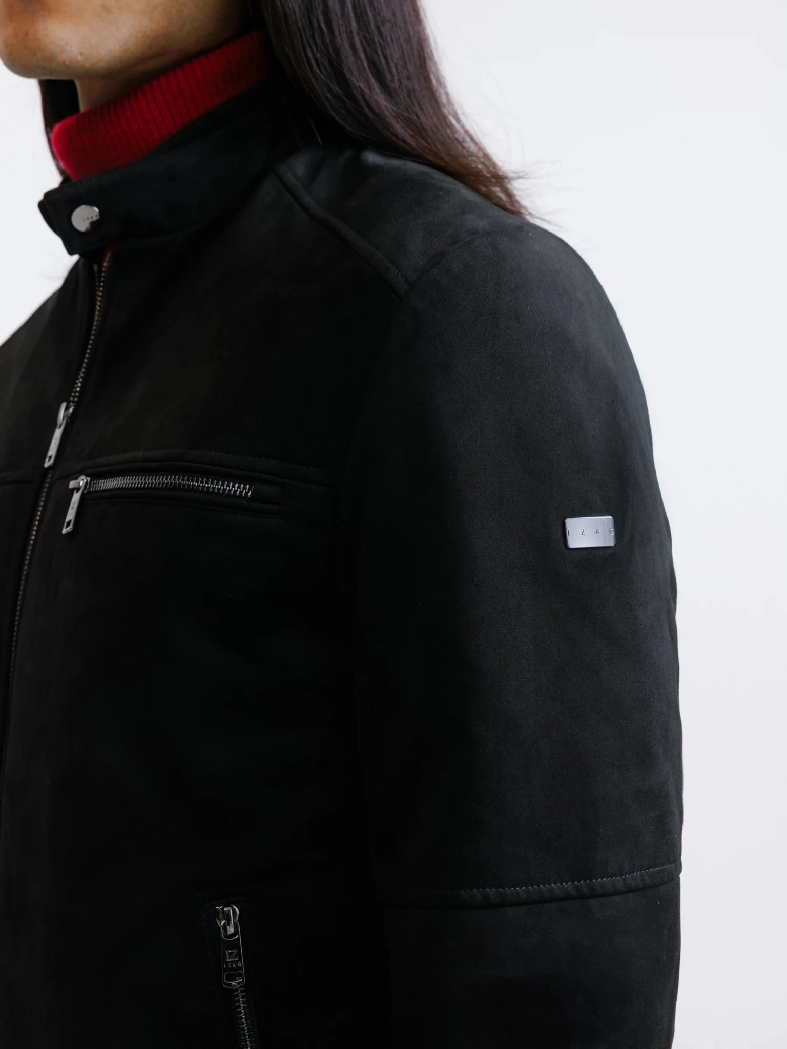 Black suede biker jacket