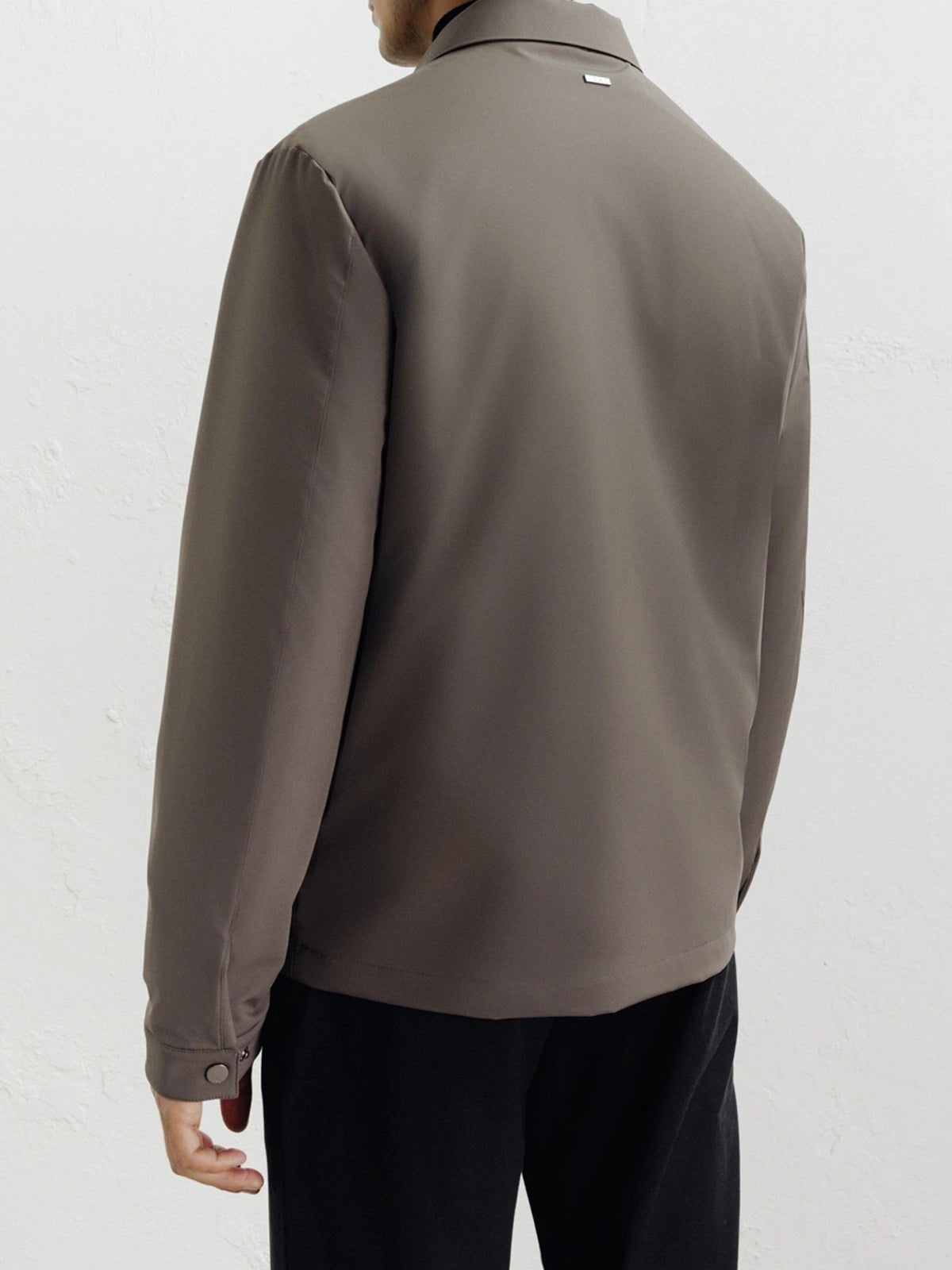 Taupe shirt collar jacket