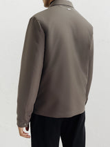 Blouson col chemise taupe
