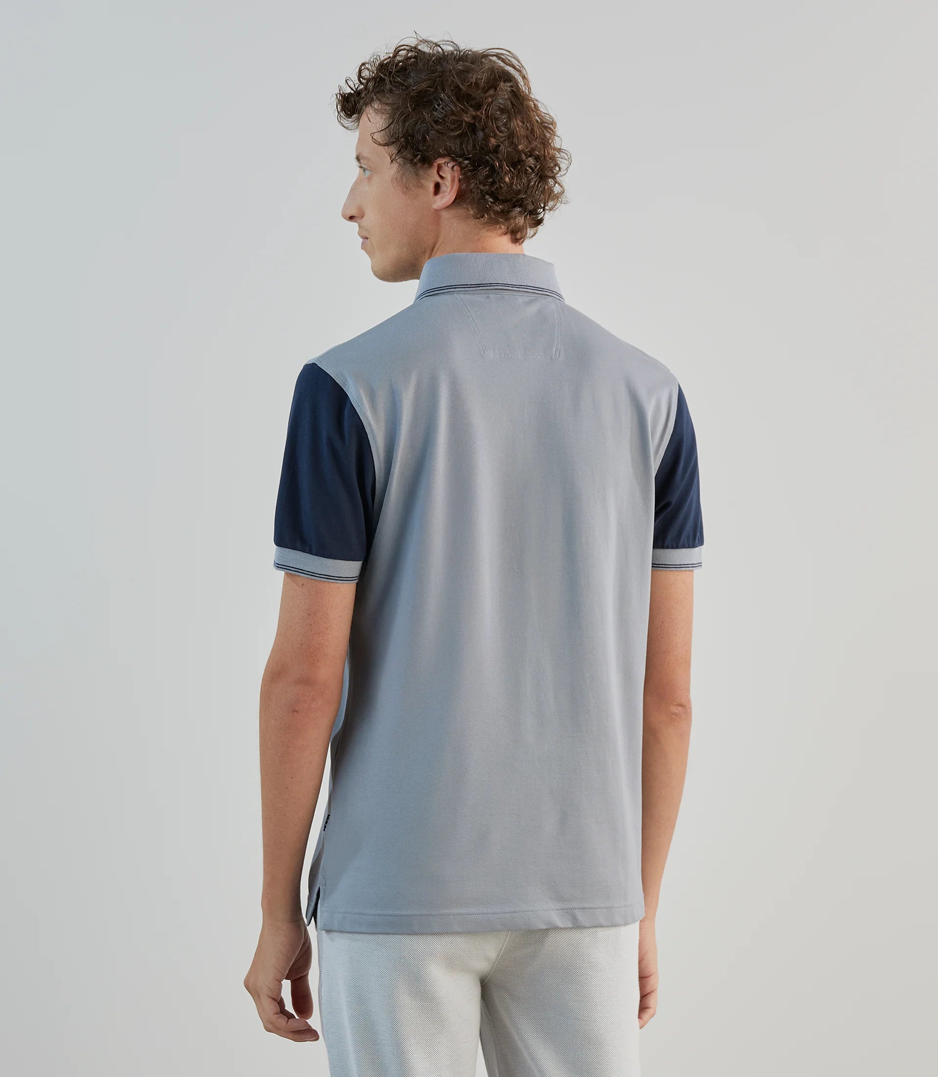 Polo piqué bleu gris clair - IZAC