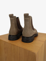 Bottines chelsea en suède taupe
