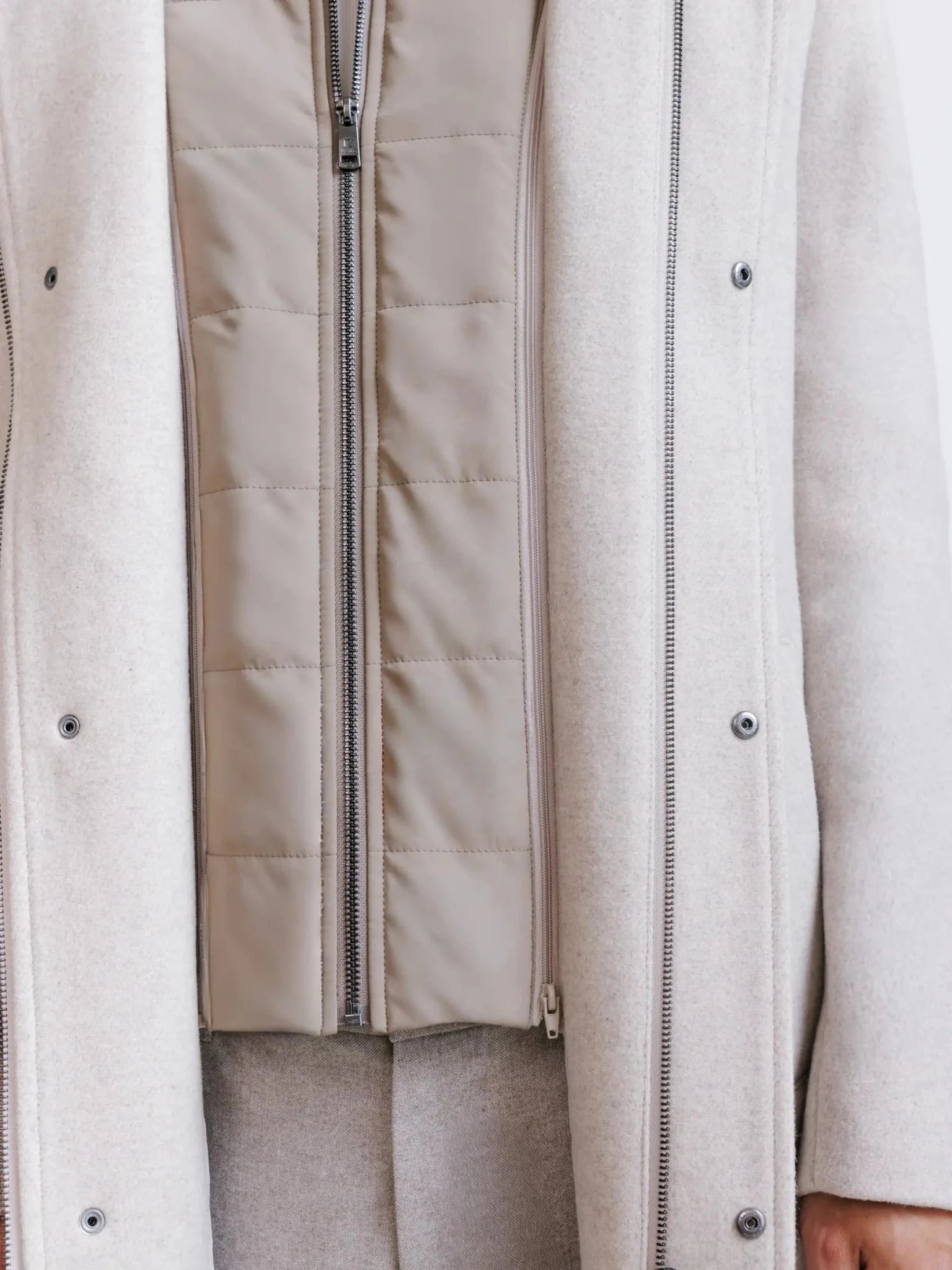 Manteau col montant beige - IZAC