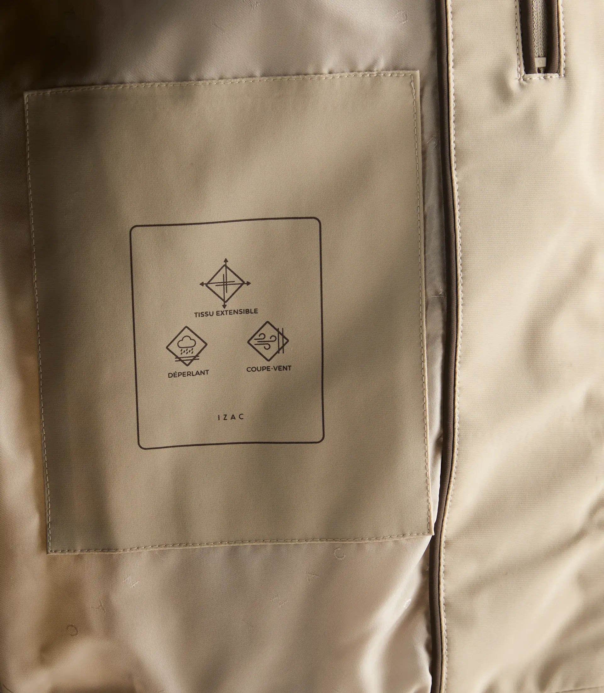 Blouson col montant beige - IZAC