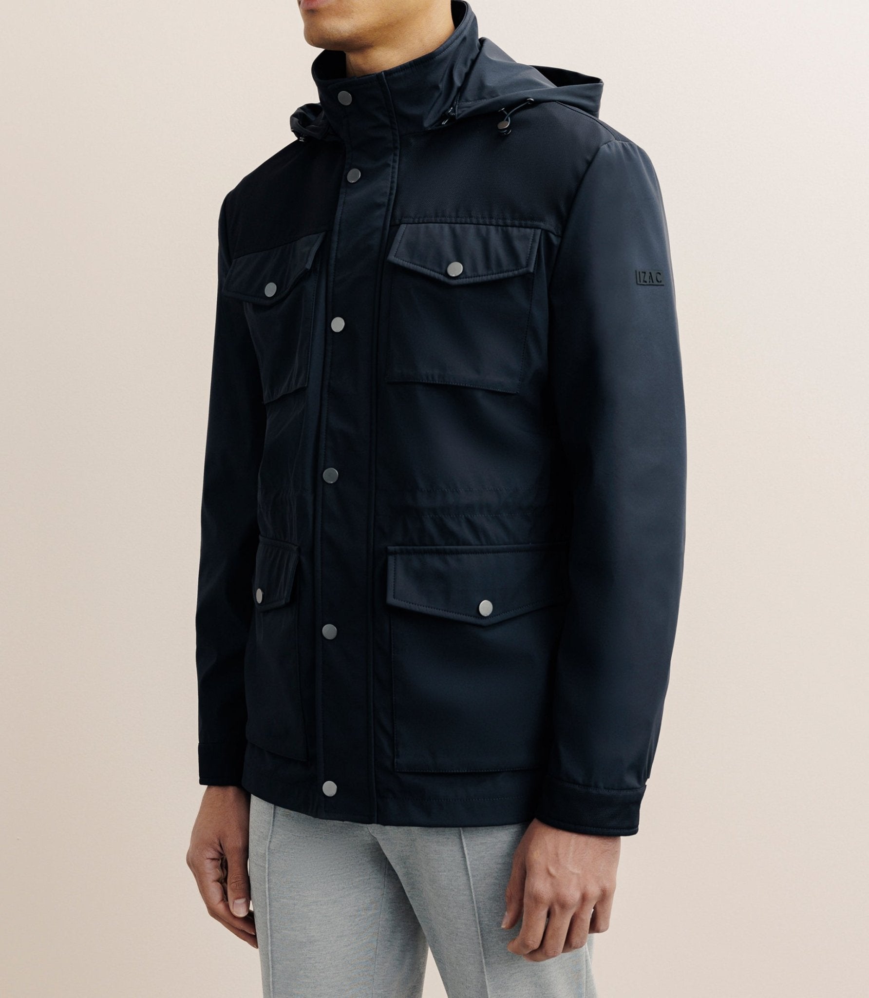 Parka avec capuche amovible marine - IZAC