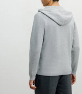Hoodie zippé à capuche en maille gris chiné
