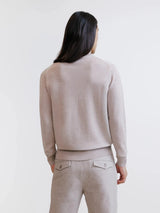 Beige merino wool turtleneck sweater