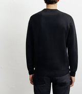 Pull col rond fantaisie noir