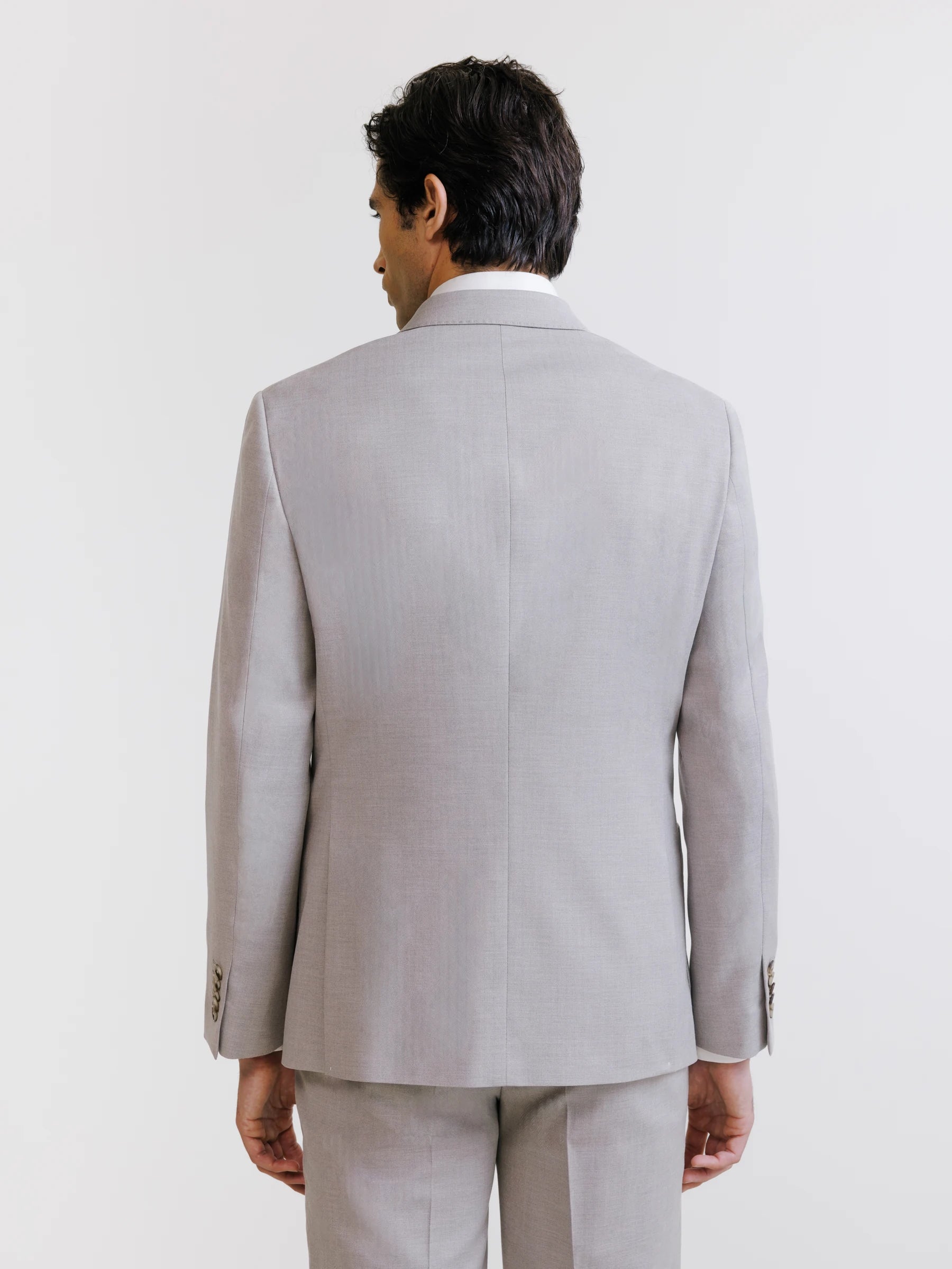 Beige double-breasted suit