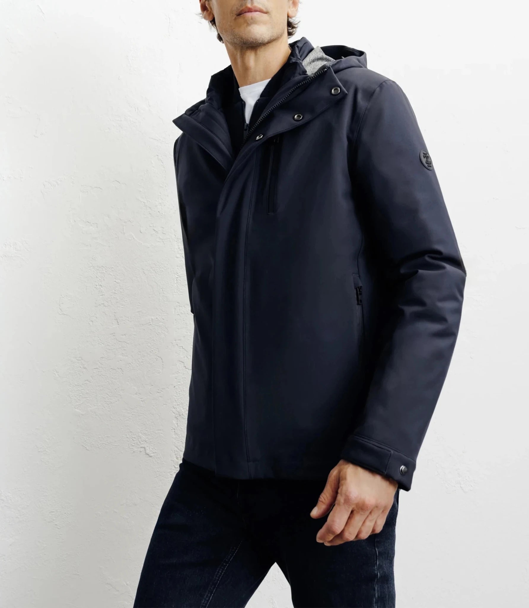 Navy 3-in-1 short parka