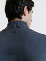 Gilet zippé bi-matière anthracite