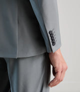 Costume 2 boutons en laine majoritaire bleu gris clair