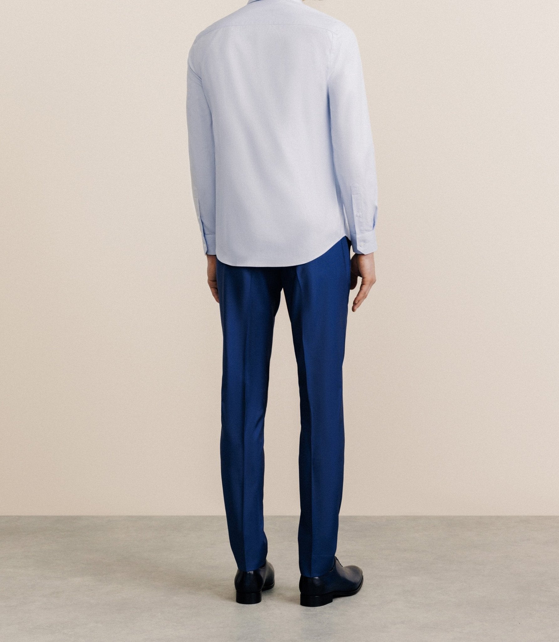 Chemise 100% coton sans repassage bleue - IZAC