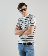 T-shirt à manches courtes rayé marine - IZAC