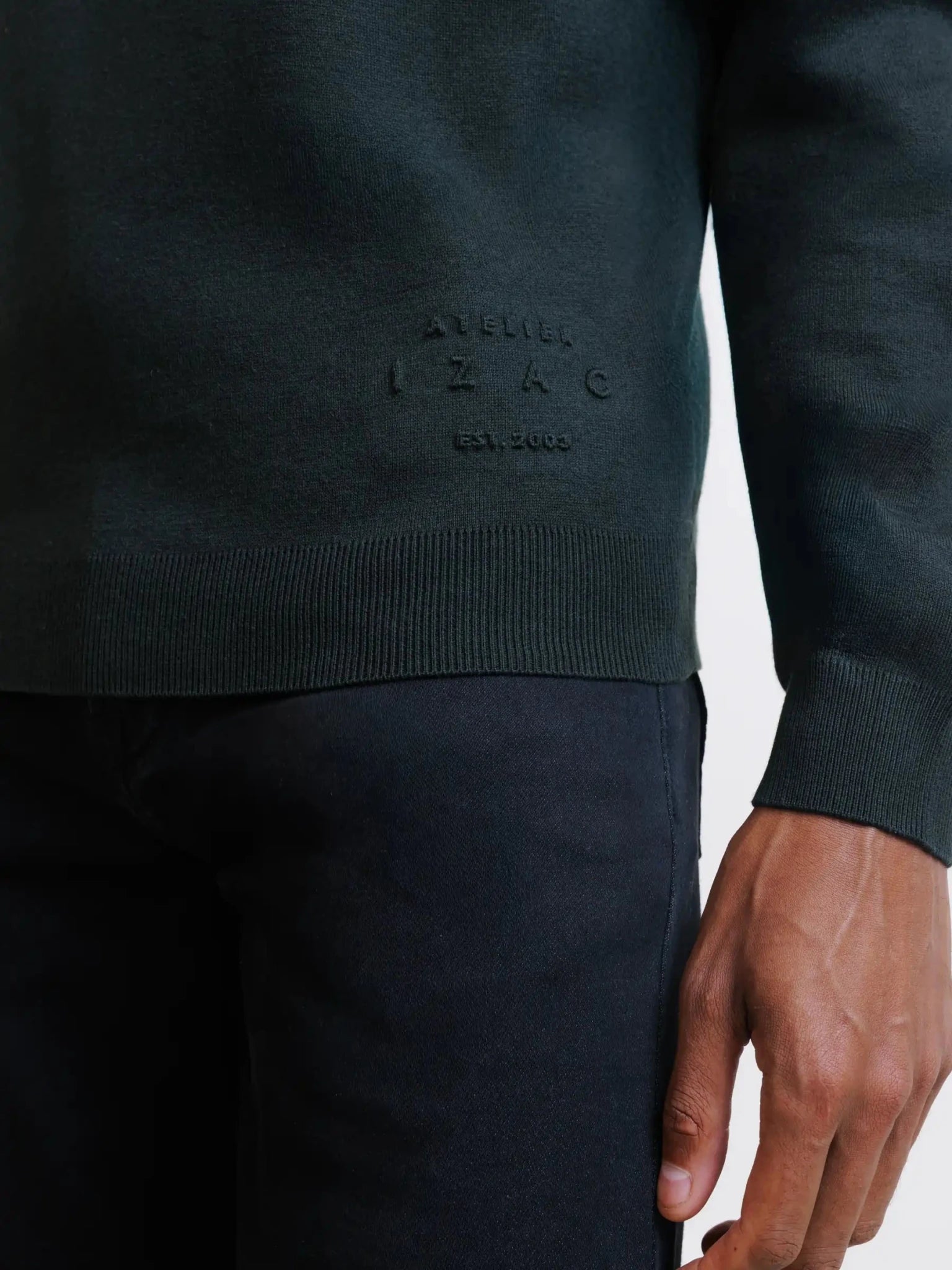 Dark khaki teddy round neck jumper