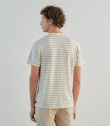 T-shirt col rond écru à rayures - IZAC