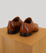Brown leather richelieu shoes