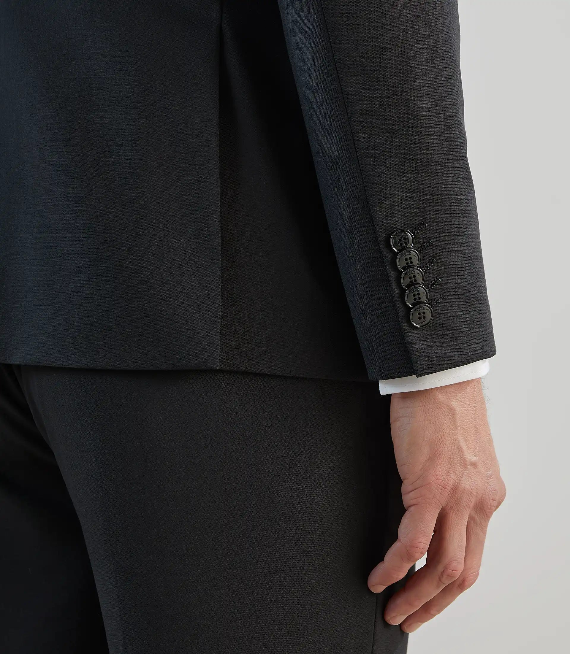 Costume 2 boutons 100% laine noir - IZAC
