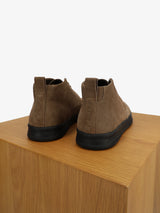 Casual taupe suede ankle boots