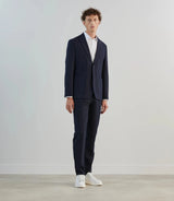 Pantalon ville en tissu armuré marine - IZAC