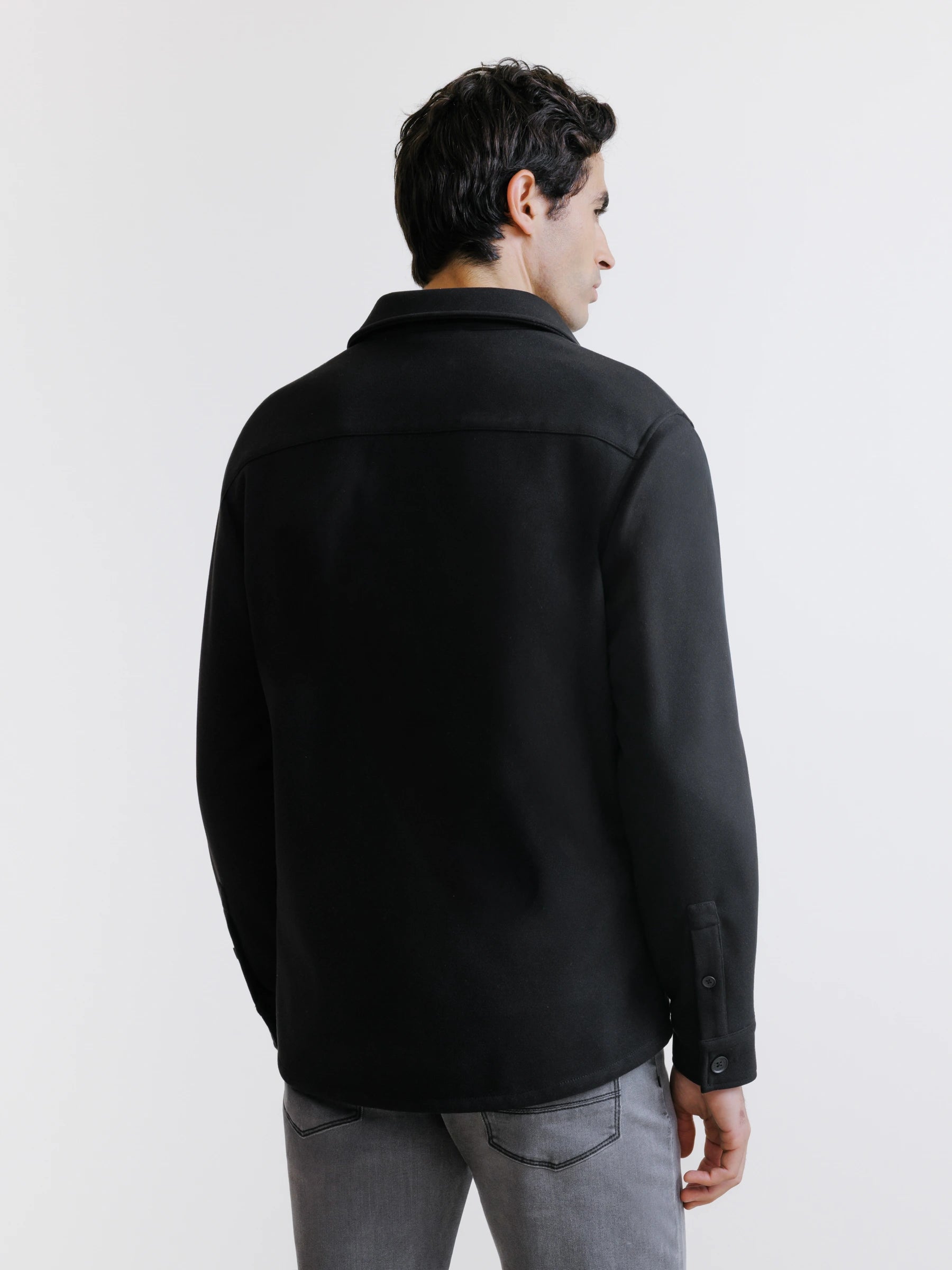 Black casual overshirt