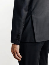 100% black wool suit