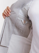 Knitted jacket with taupe facing