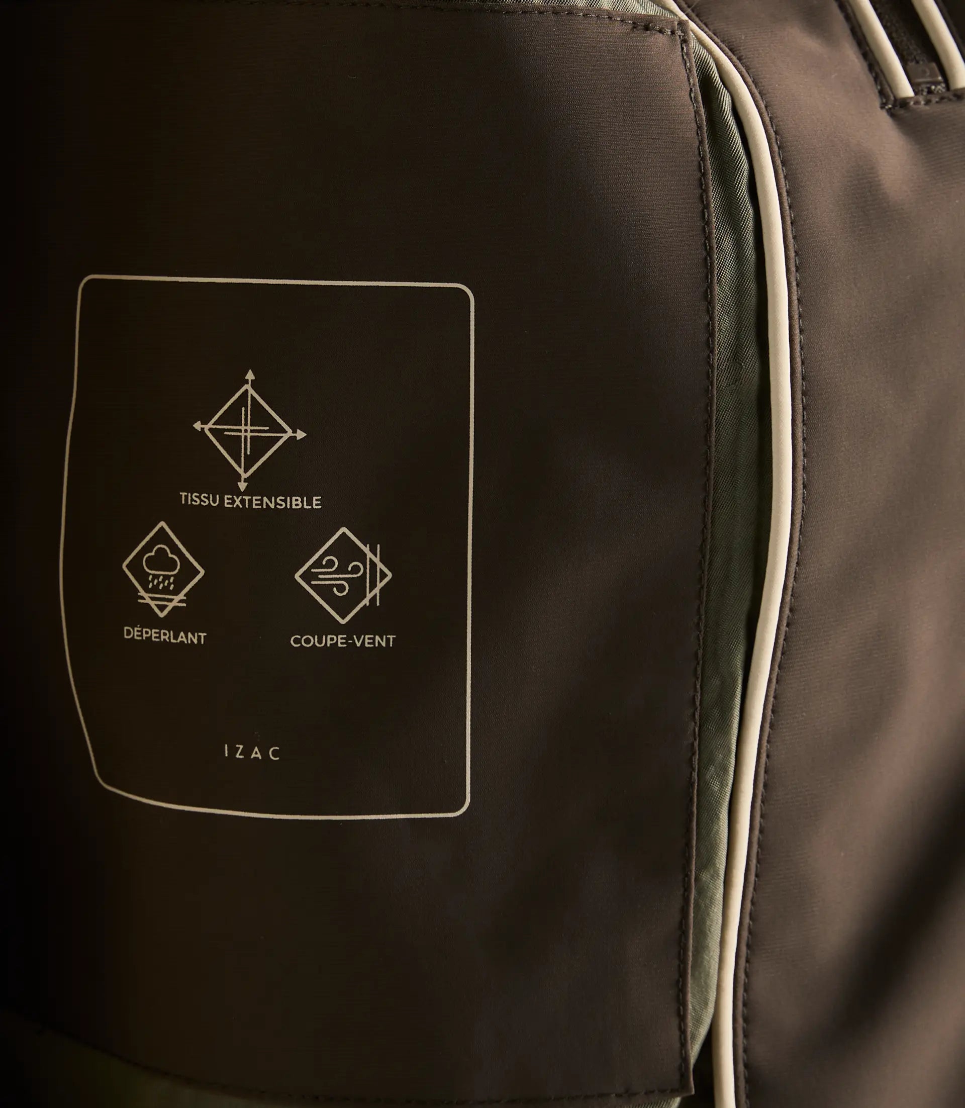 Blouson col montant kaki f - IZAC