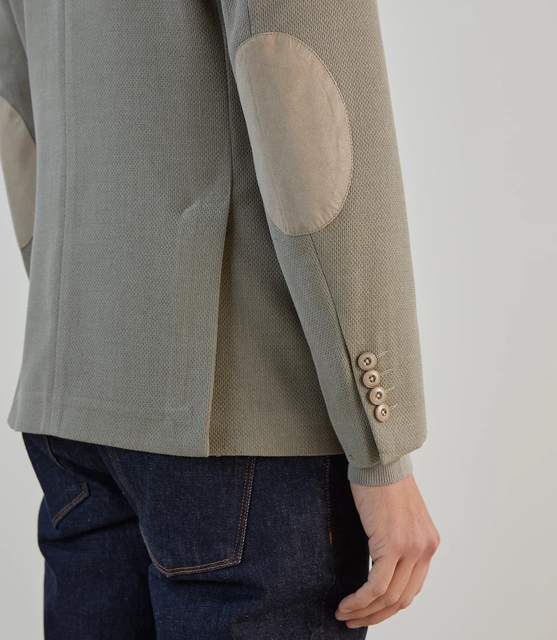Veste casual en tissu armuré taupe - IZAC
