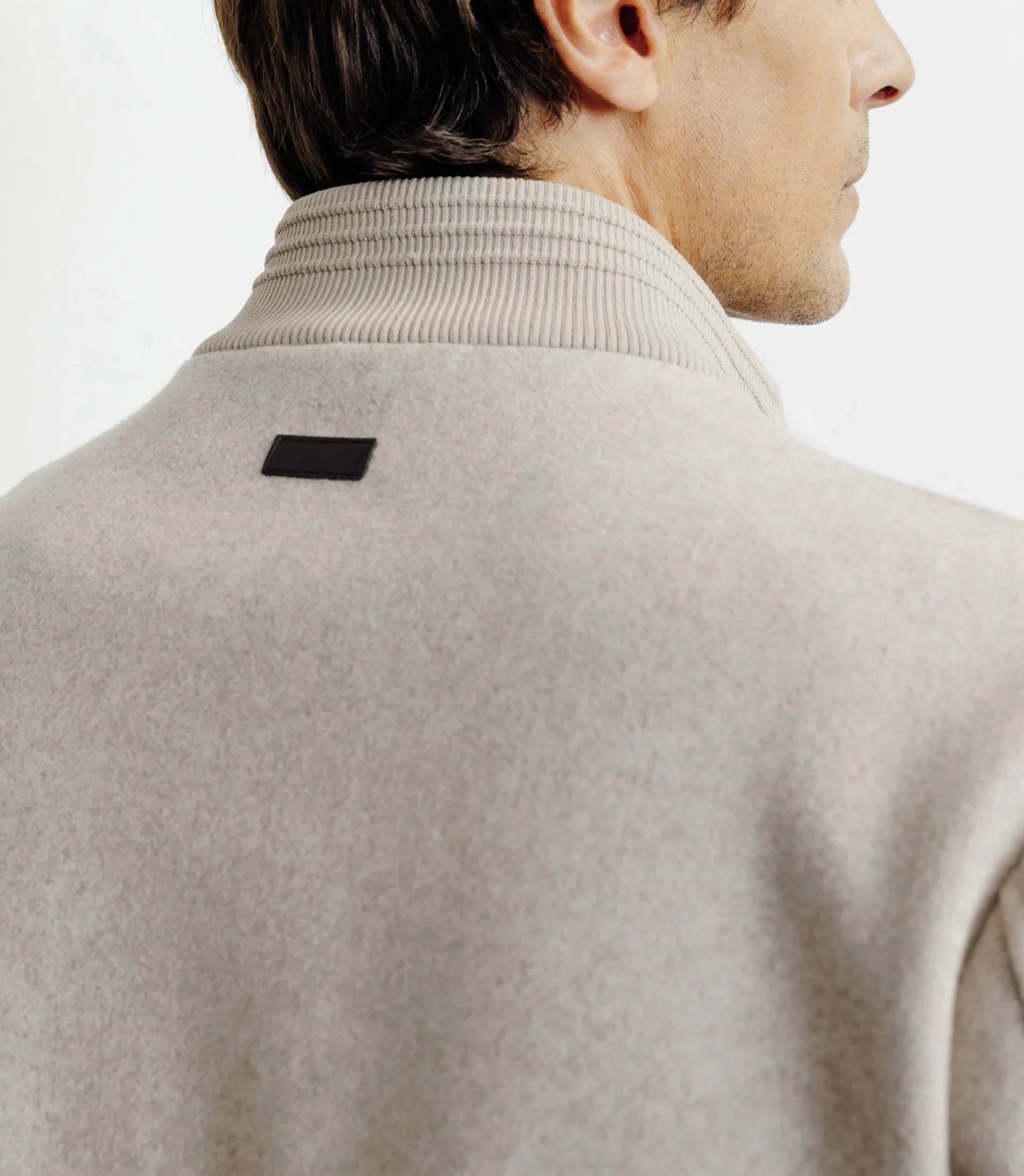 Beige stand-up collar jacket