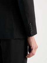 Black double-breasted suit