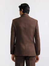 Brown 2-button wool blend suit