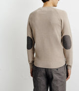 Round-neck sweater, beige stitch pattern