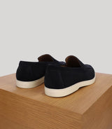 Mocassin casual en suède  marine